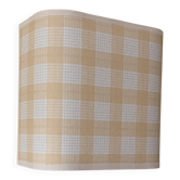 Cream and yellow checked lampshade, 90s cottage style, Habitat.