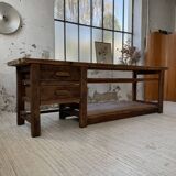 XL central island workbench oak