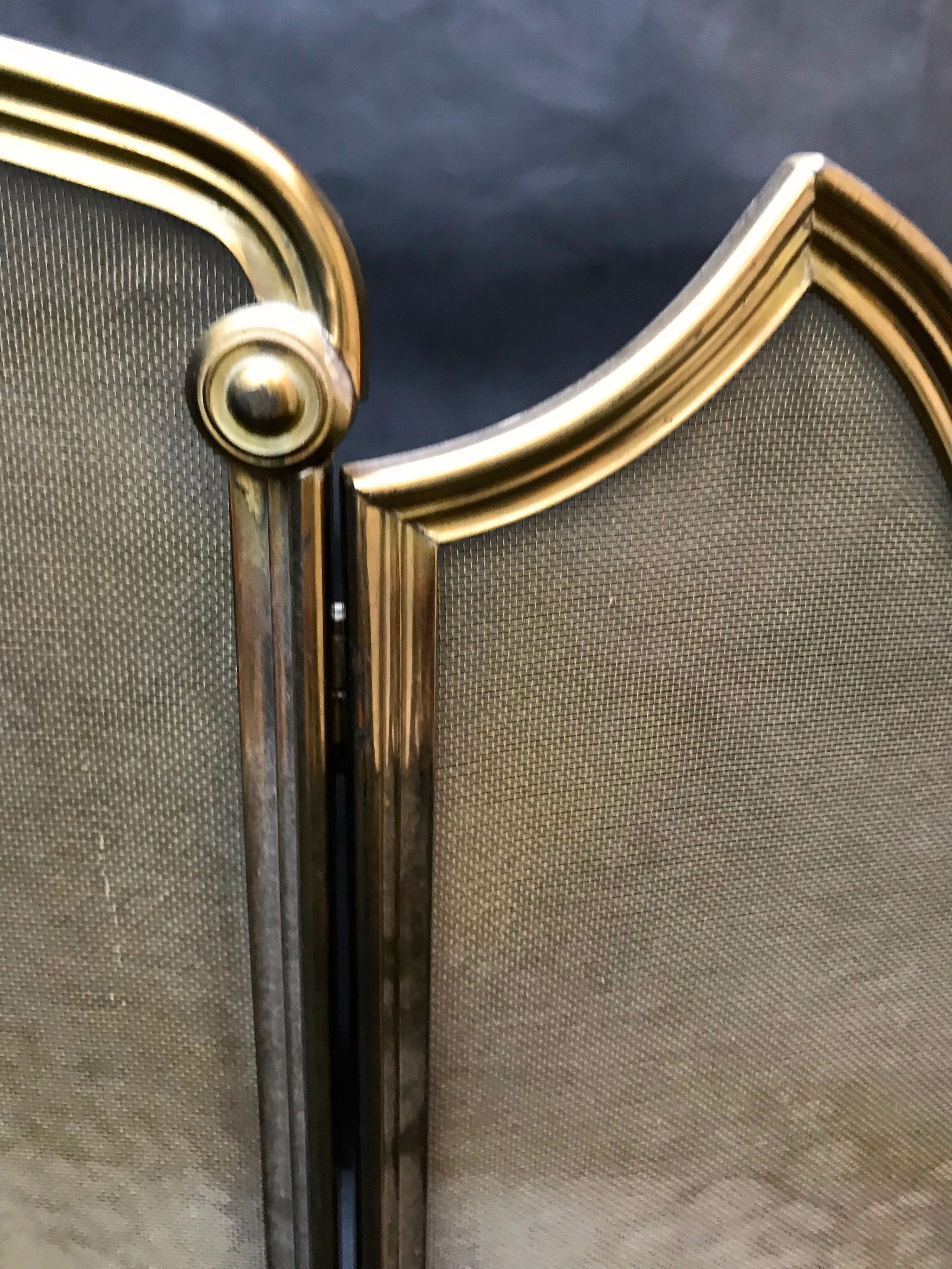 Old fire screen and accessories brass fireplace 1940 spark arrest fireplace firescreen