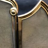 Old fire screen and accessories brass fireplace 1940 spark arrest fireplace firescreen