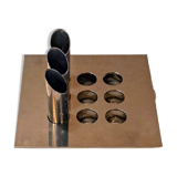 Steel flower holder sculpture by Mario Faggian for MAM, Italy 70s