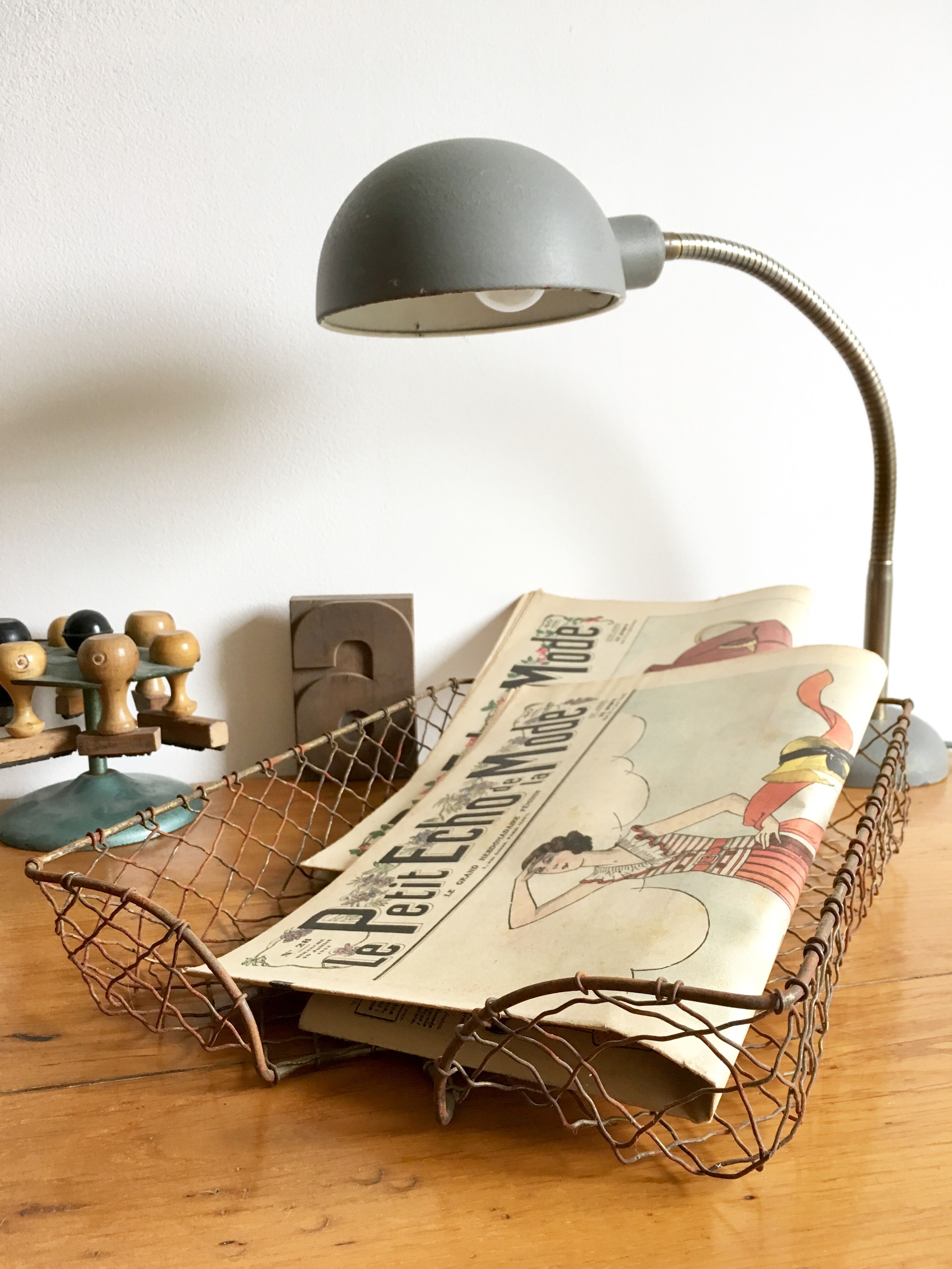 Metal wastebasket mail