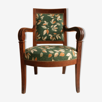 Fauteuil bois, tissu