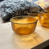 Amber bowls Lever France and amber yellow plates