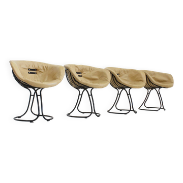 Set of 4 Pan Am dining chairs by Gastone Rinaldi for Rima Italy 1970s
