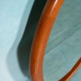 XL oval mirror vintage Danish design in teak by Christensen Silkeborg