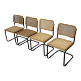 Set of 4 chairs Cesca B32 designed by Marcel Breuer design black frame