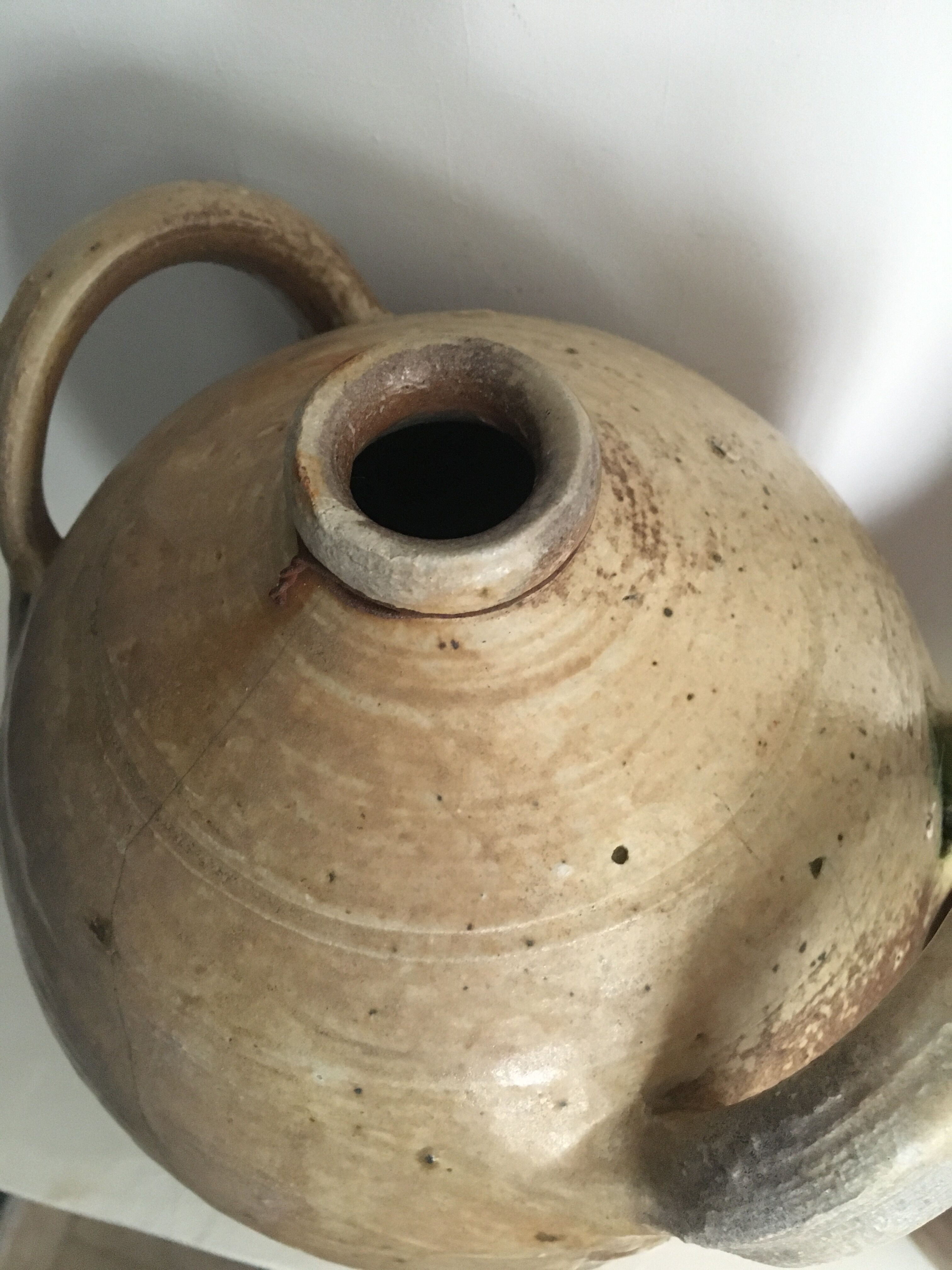 Terracotta lamp, string blinds, cable and vintage switch