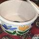 Earthenware service 1970 freehand painted decoration