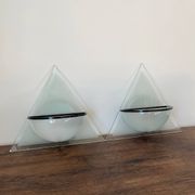 Pair of Illo wall lamps for Lamperti, 1980s, made in Italy
