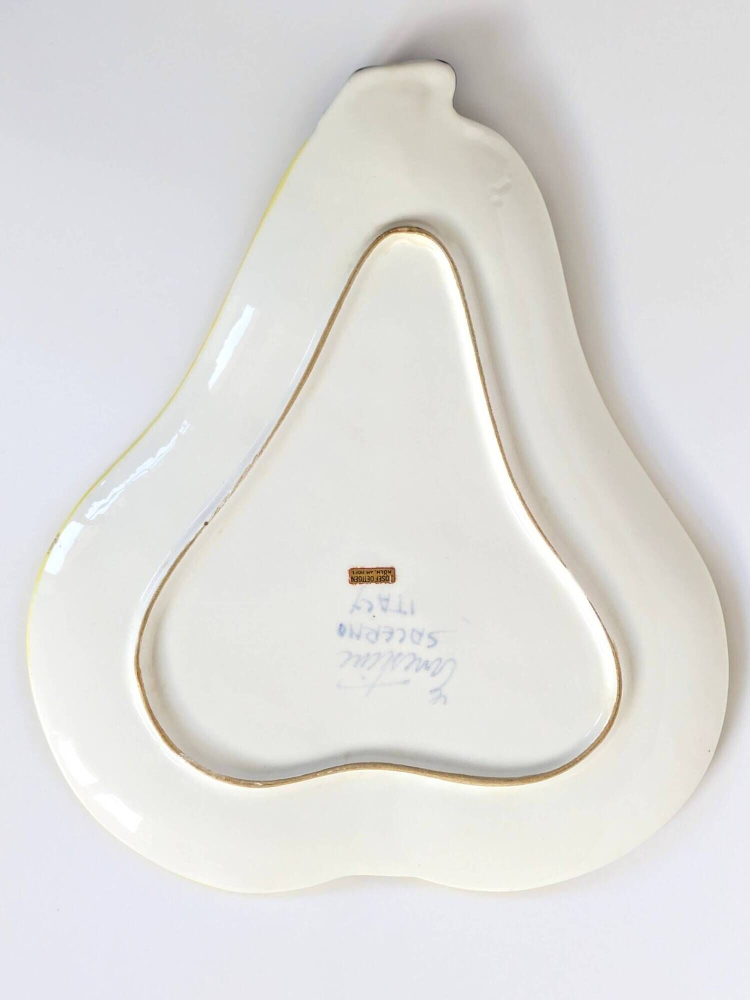 Grande assiette poire vintage | Ernestine Cannon, Italie, années 60