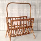 Rattan magazine holder - 70s