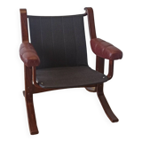 Scandinavian Mid-Century Modern Leather Easy Chair by Ekornes 1970s.
