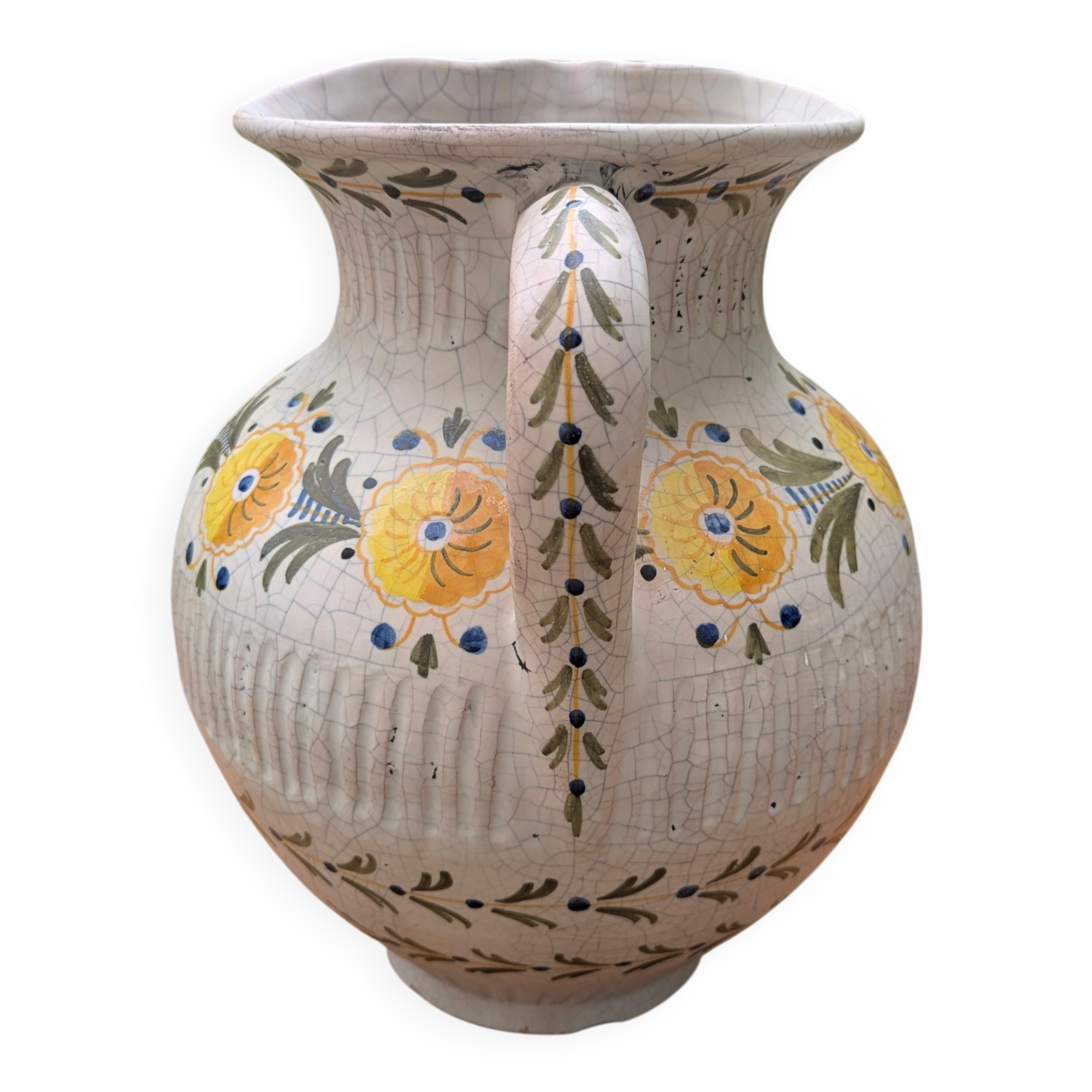 Large Pitcher / Handmade Ceramic Vase - Talavera Spain Vintage