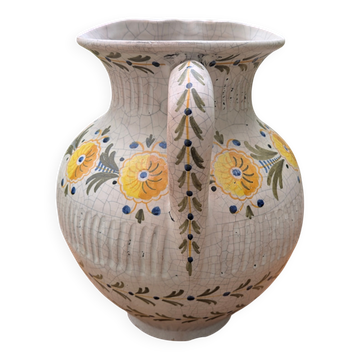 Large Pitcher / Handmade Ceramic Vase - Talavera Spain Vintage