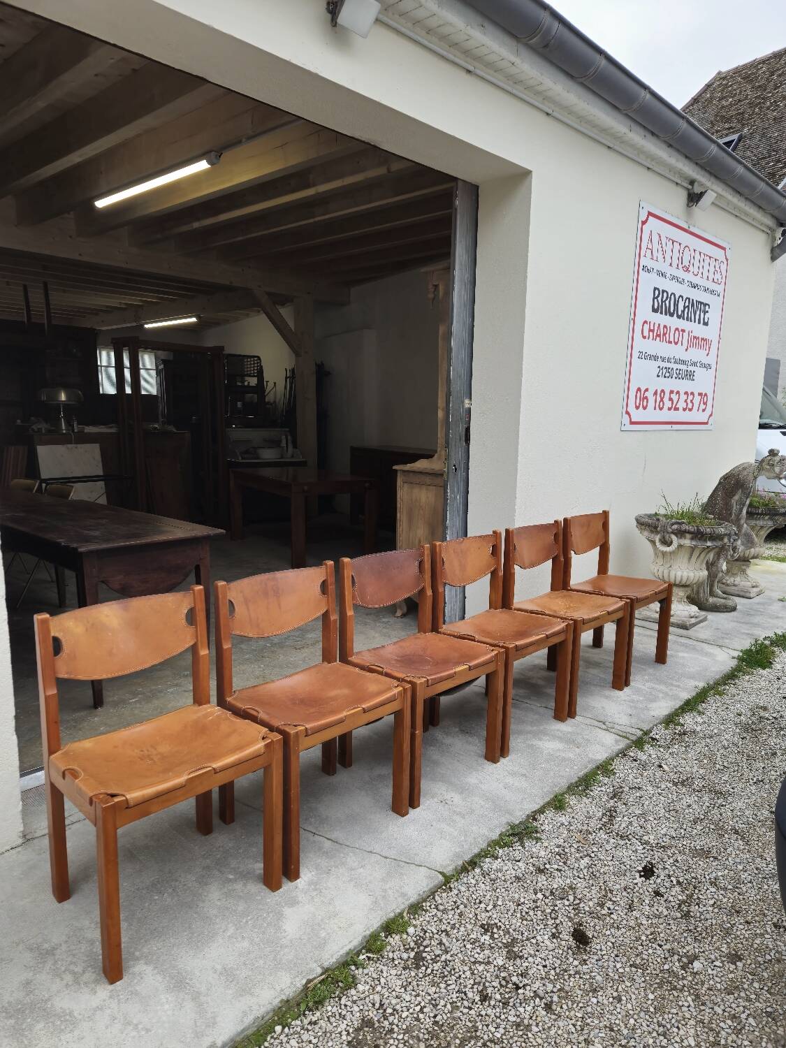 Dining room set table and 6 chairs Maison Regain in Elm