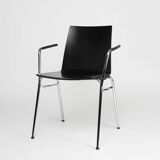 Mid-century modern black design chair in with armrests, Belgium