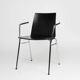 Mid-century modern black design chair in with armrests, Belgium