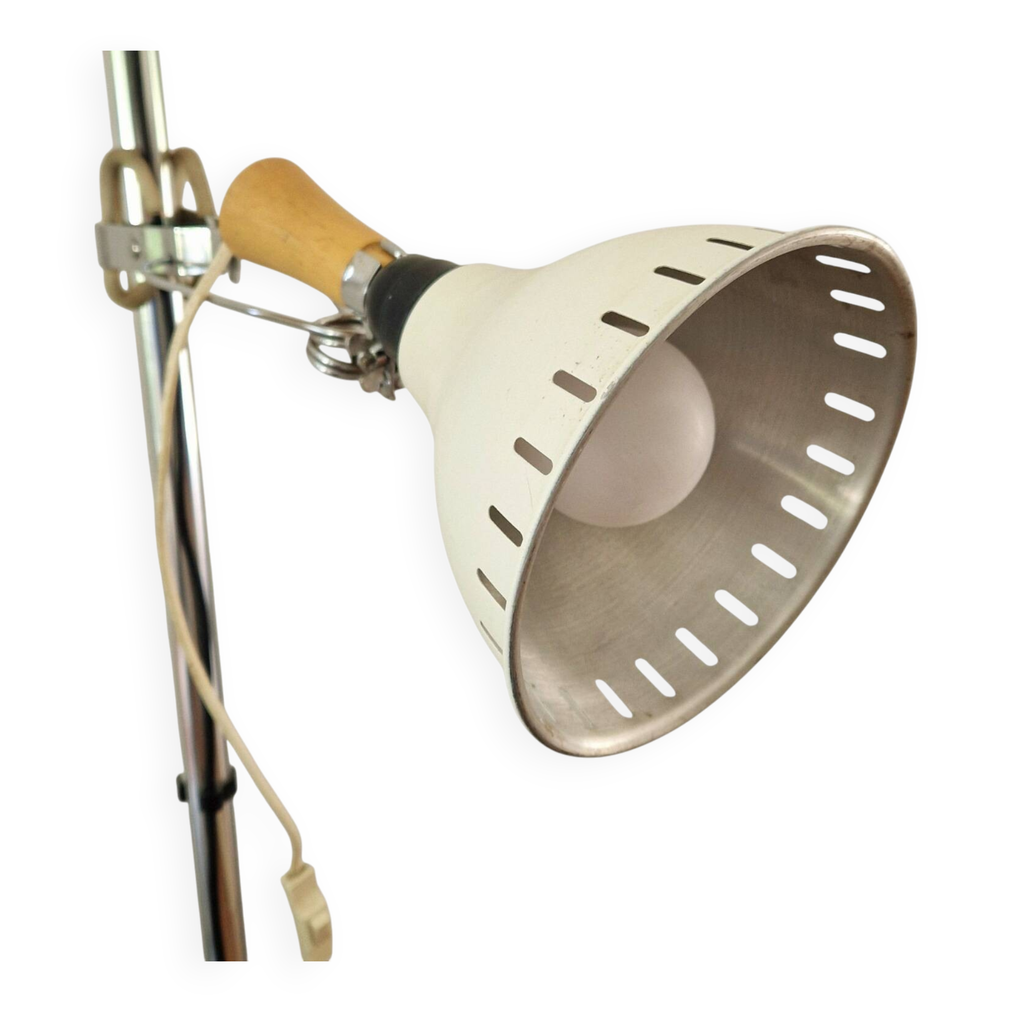Vintage clamp lamp - Wood and metal - 70s