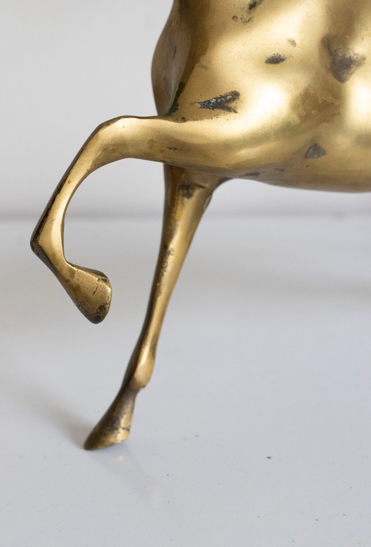 Vintage golden brass horse