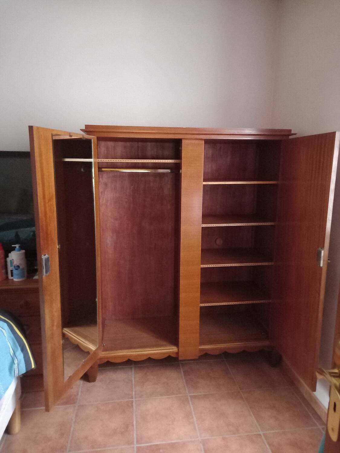 Old wood and brass cabinet