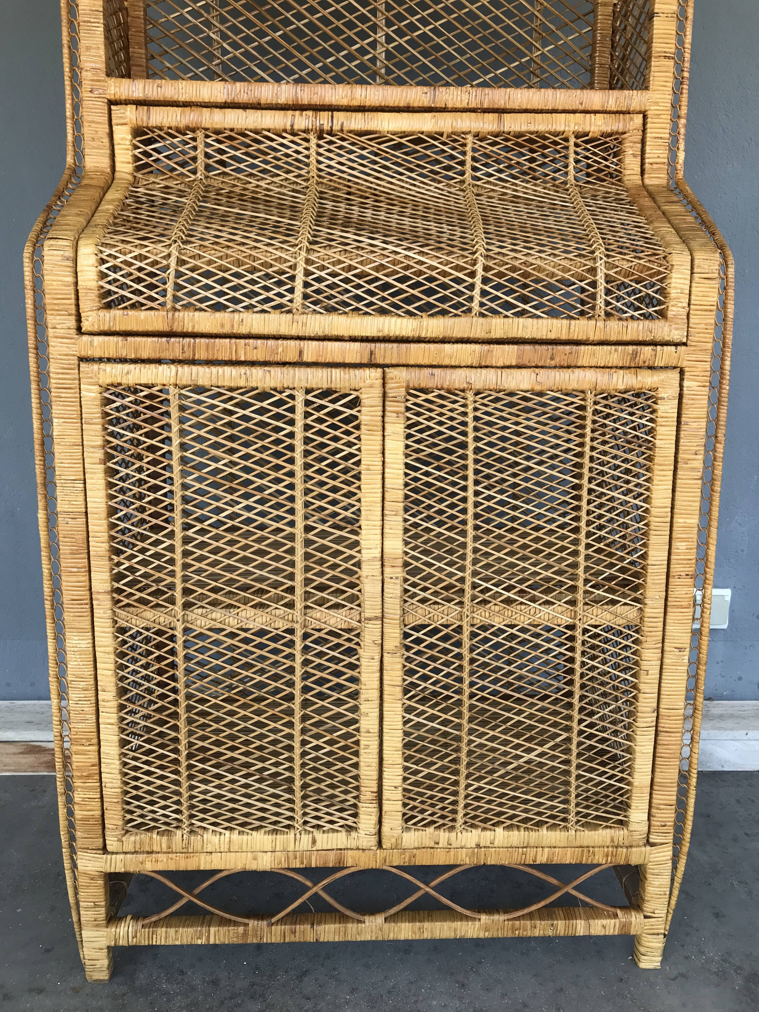 Vintage rattan bookcase