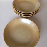 6 CNP Village stoneware skullcap plates