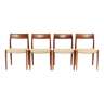 4 chaises modèle 77 de Niels Otto Møller pour J.L. Møller