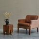 Table d'appoint sculpturale en bois d'orme massif 1970s
