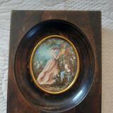 Miniature portrait of " fragonard " the girl and her dog