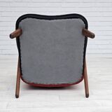 1960s, Danish design by Erhardsen & Andersen, reupholstered armchair, furniture wool, teak wood.