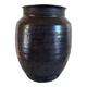 Vase en grès émaillé à couverte sombre. Monogramme JP Jacques Pouchain.