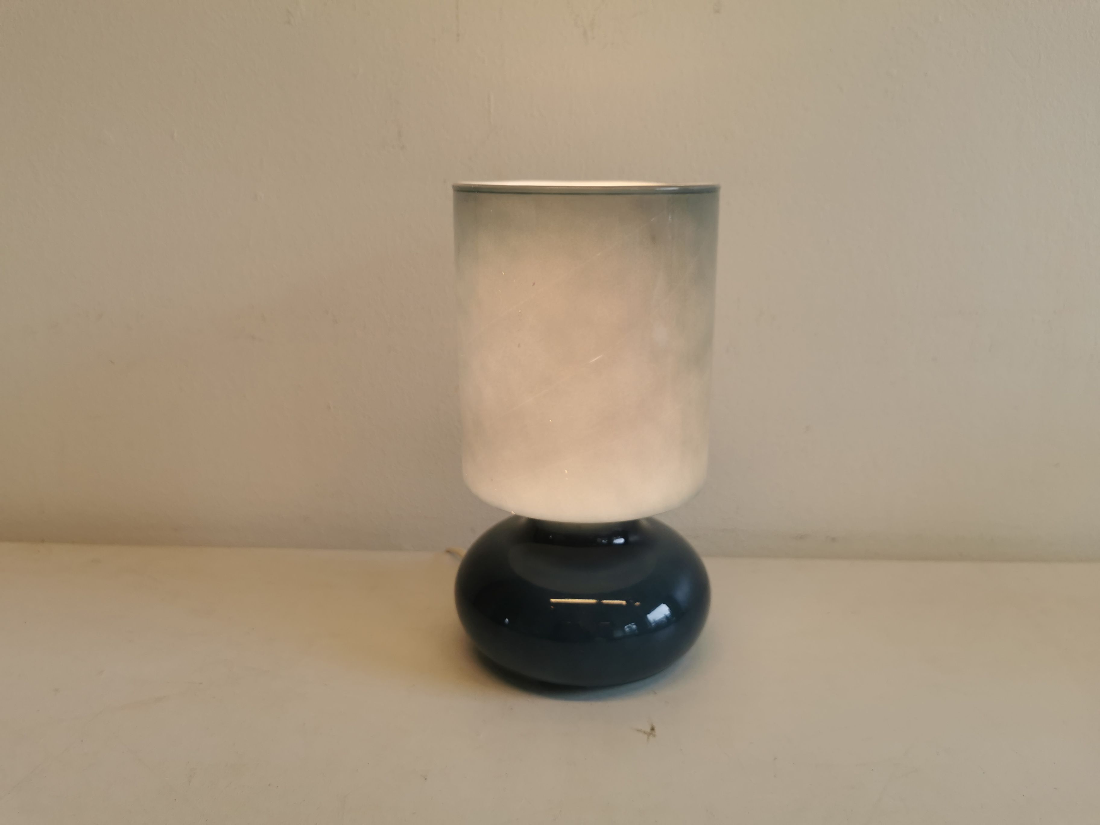 Vintage table lamp from ikea, model lykta, in petrolium blue color, from the late 90s.