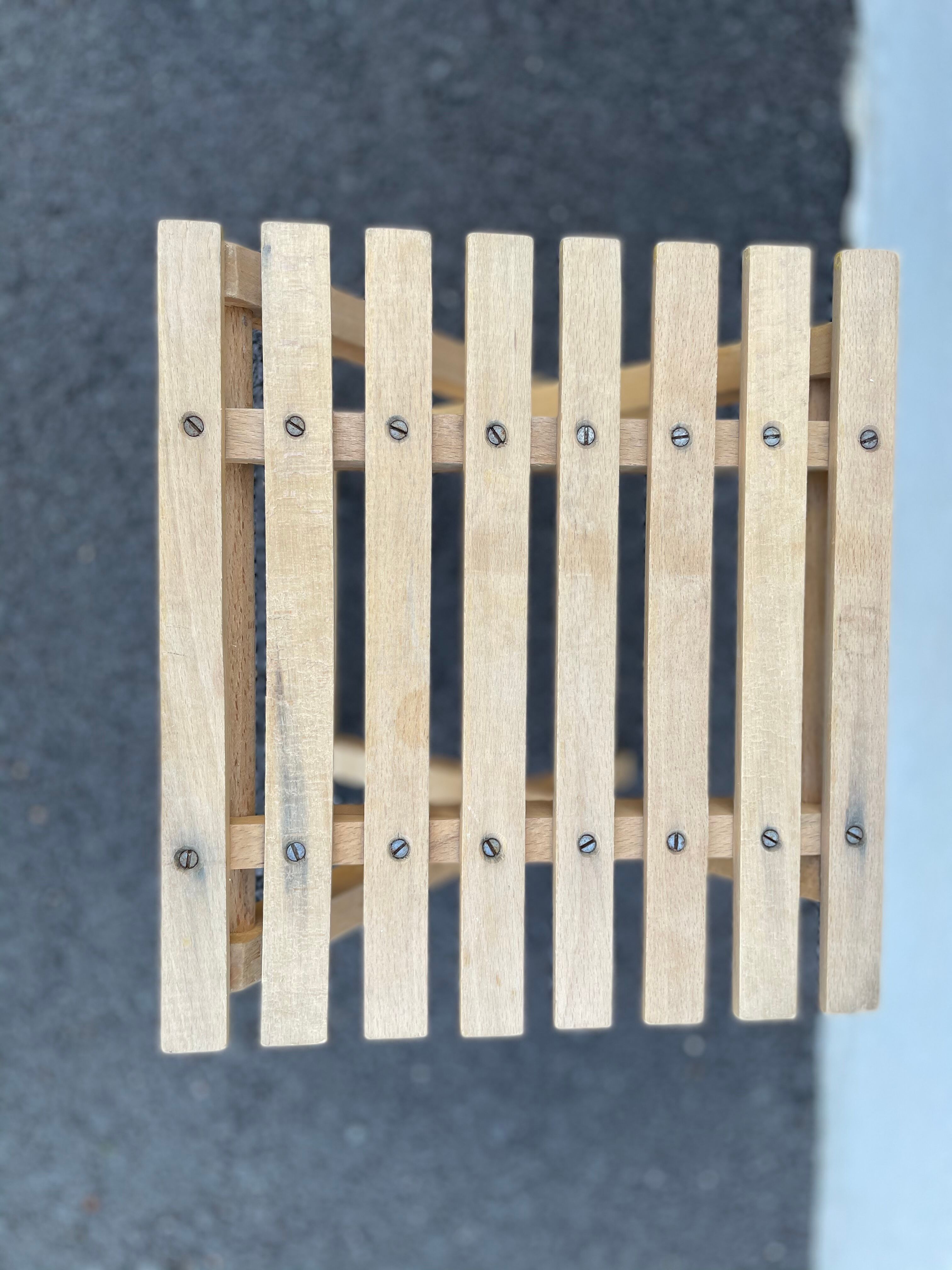 Vintage wooden folding stool