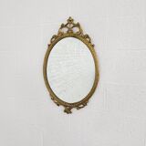 Oval Brass Medallion Mirror, Italy, 1950s