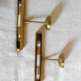 Pair of brushed brass sconces, 1970
