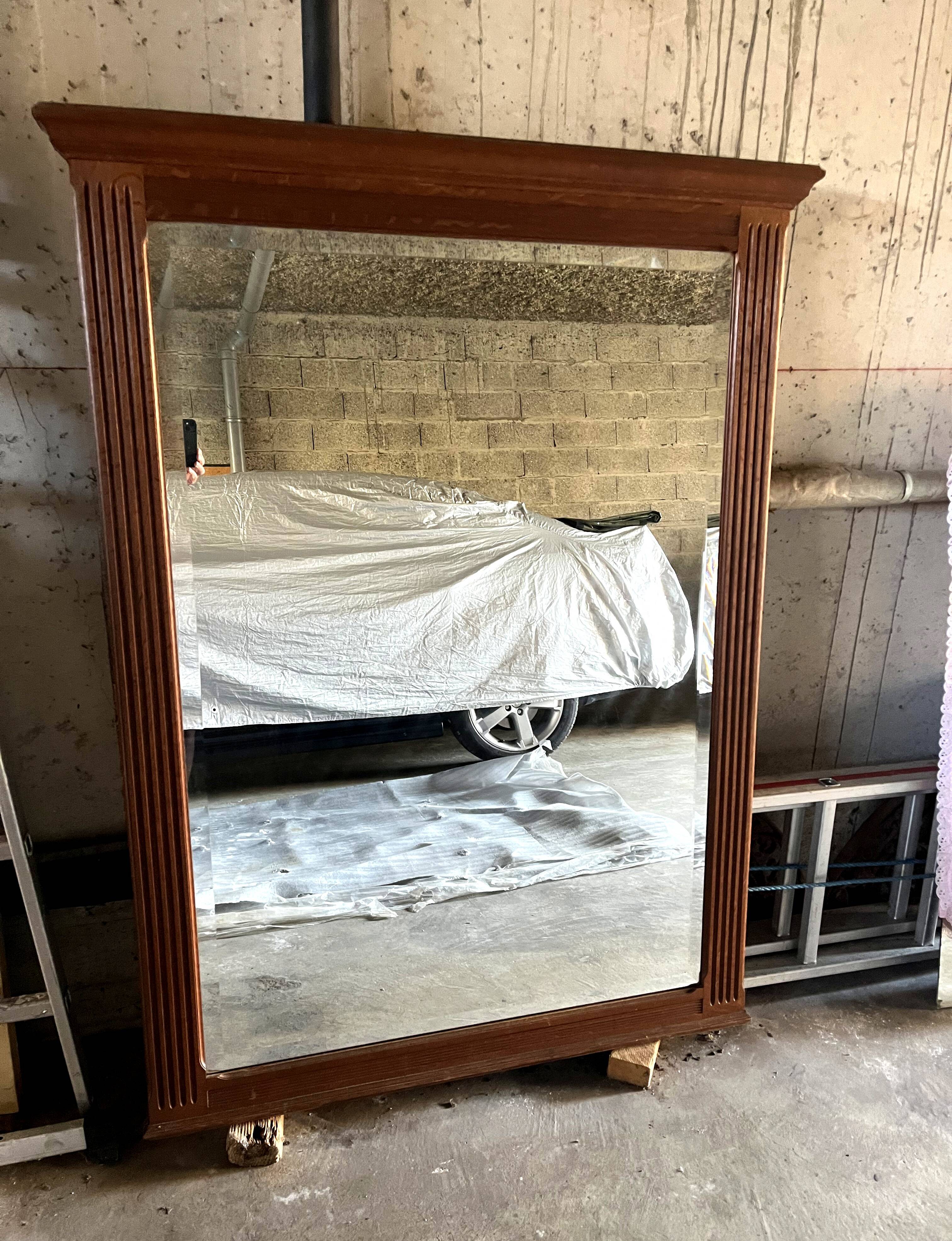 Antique wooden fireplace surround - late 19th / early 20th century