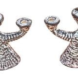 1960s Pair of Ceramic Candlesticks