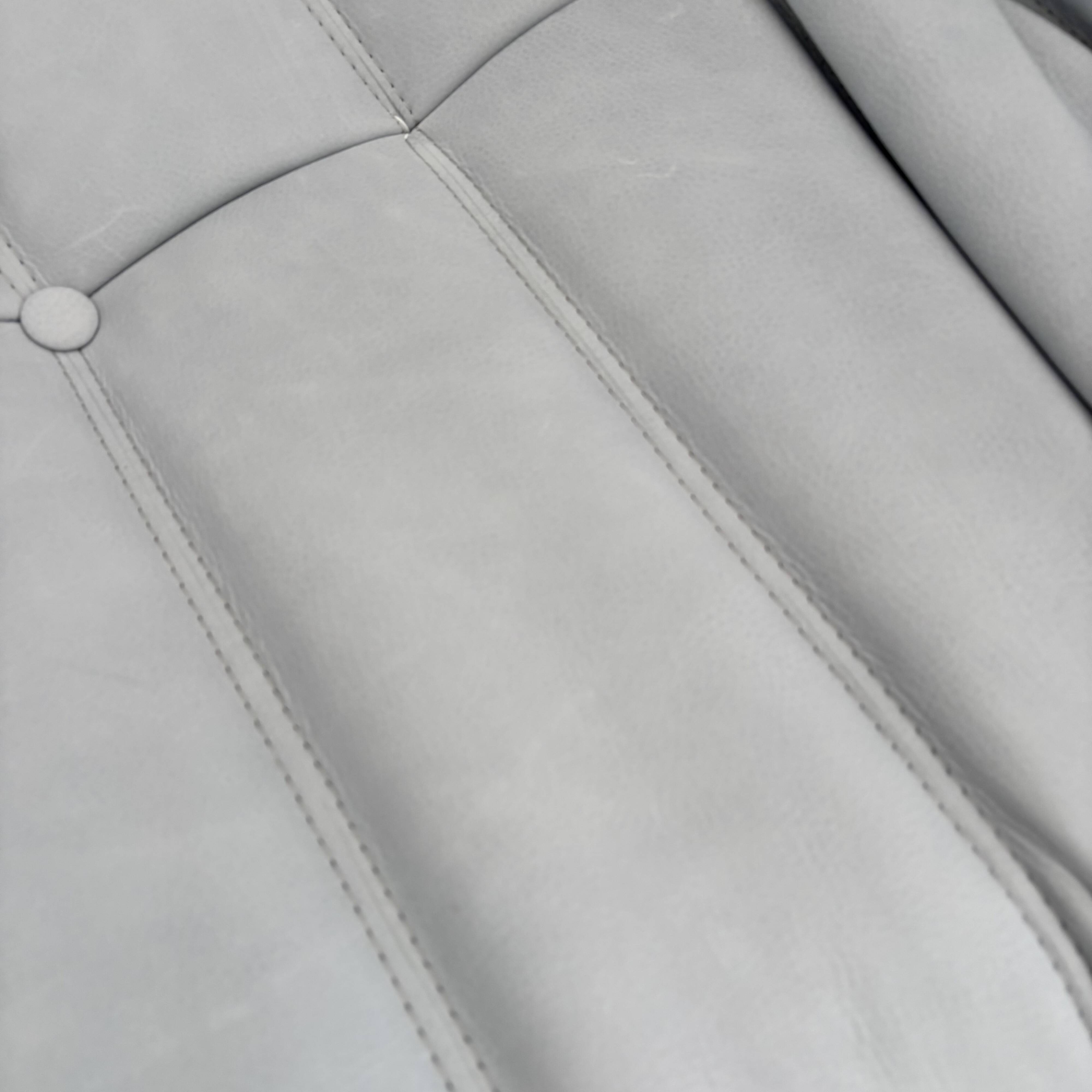 Sky blue leather armchair