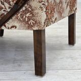 1950s, Danish artdeco armchair, furniture velour, beech wood, reupholstered