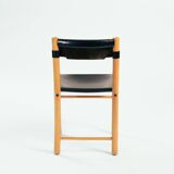 Ibisco hideleather beech stick chairs, Italy 1970, set of 2