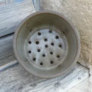 Old stoneware cheese drainer