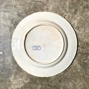 Sarreguemines round dish in white and blue iron earth, “Aïda” service