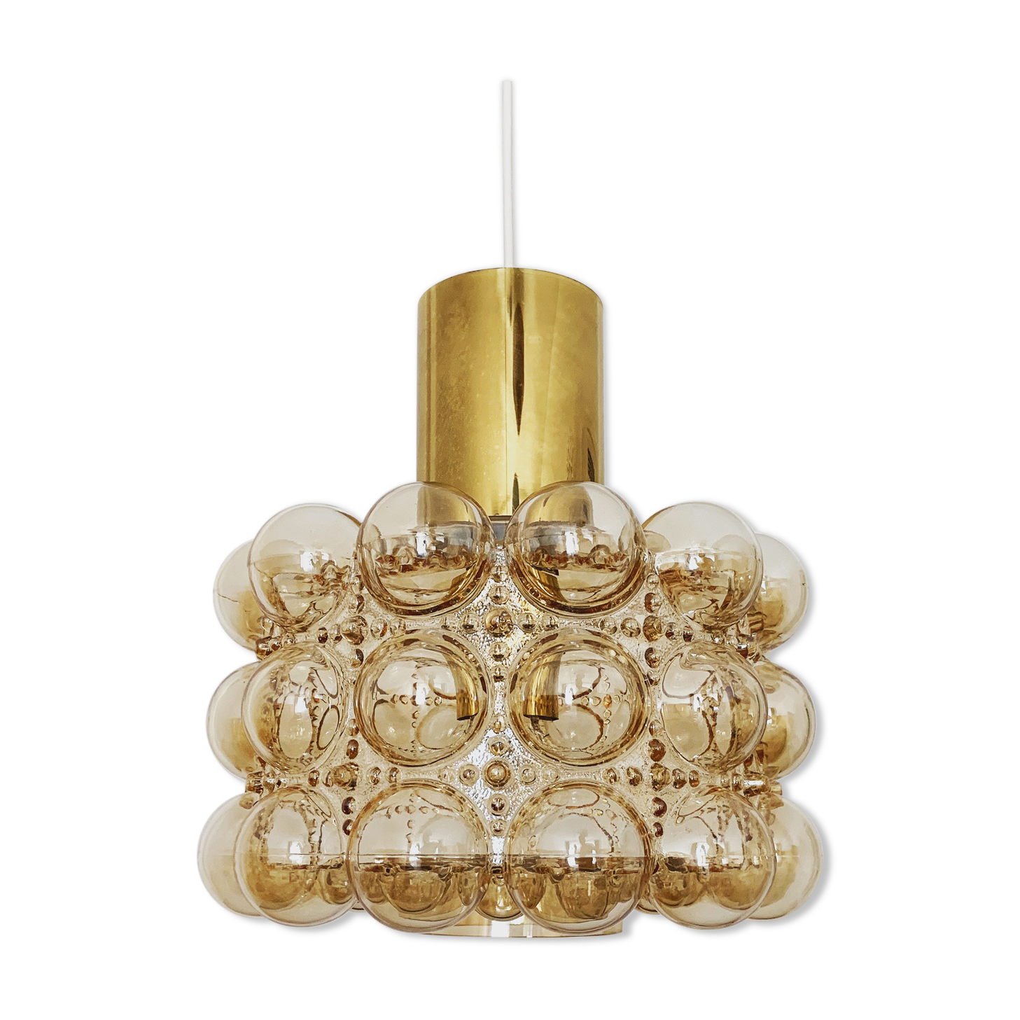 Bubble glass pendant lamp by Helena Tynell for Glashütte Limburg