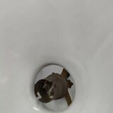 Pair of blue enameled sheet metal pendant lights