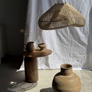 Suspension or rattan lampshade in the shape of a cloud or flattened bubble D60 H35