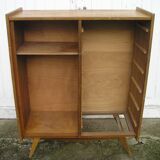 Chest of drawers with compass feet, 1 door and 6 drawers, 1960s