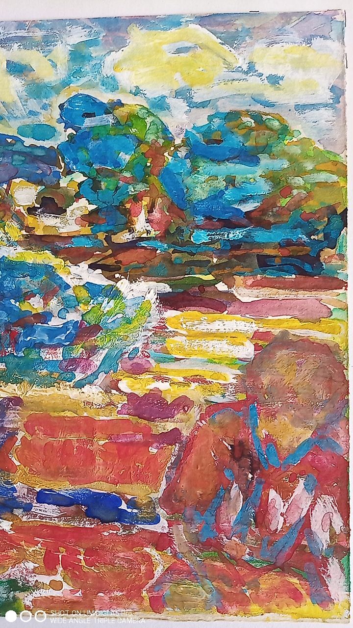 Pierre Lacroux (1909-1993) Gouache - 24 x 32 cm -landscape and character - 1978
