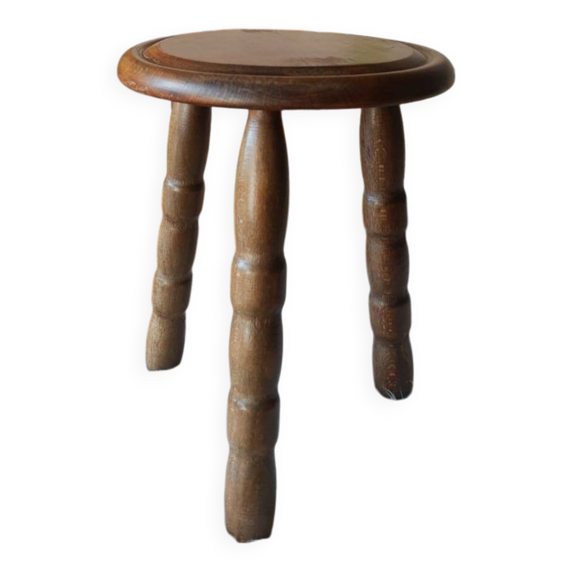 Ancien tabouret de ferme, campagne en bois tripode