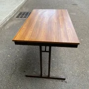 Mid-Century wooden and steel folding table brown 1970 120x70cm